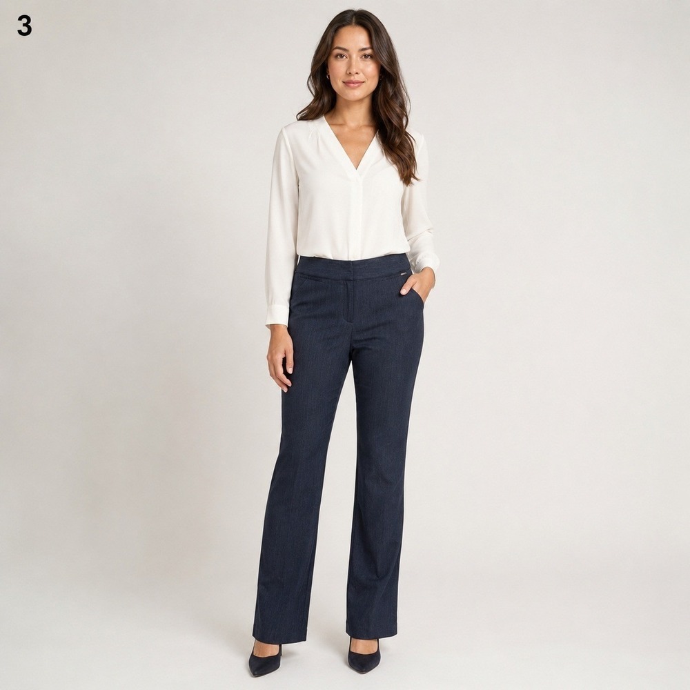 Anne‎ Klein Dress Pants Womens 10 Gray Polyester Viscose Straight Leg Pockets